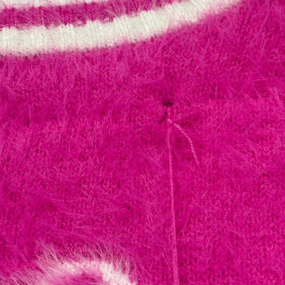 Barbie Halloween Costume Pink Cardigan Sweater Adult Heart Women’s Size Large - Picture 14 of 16